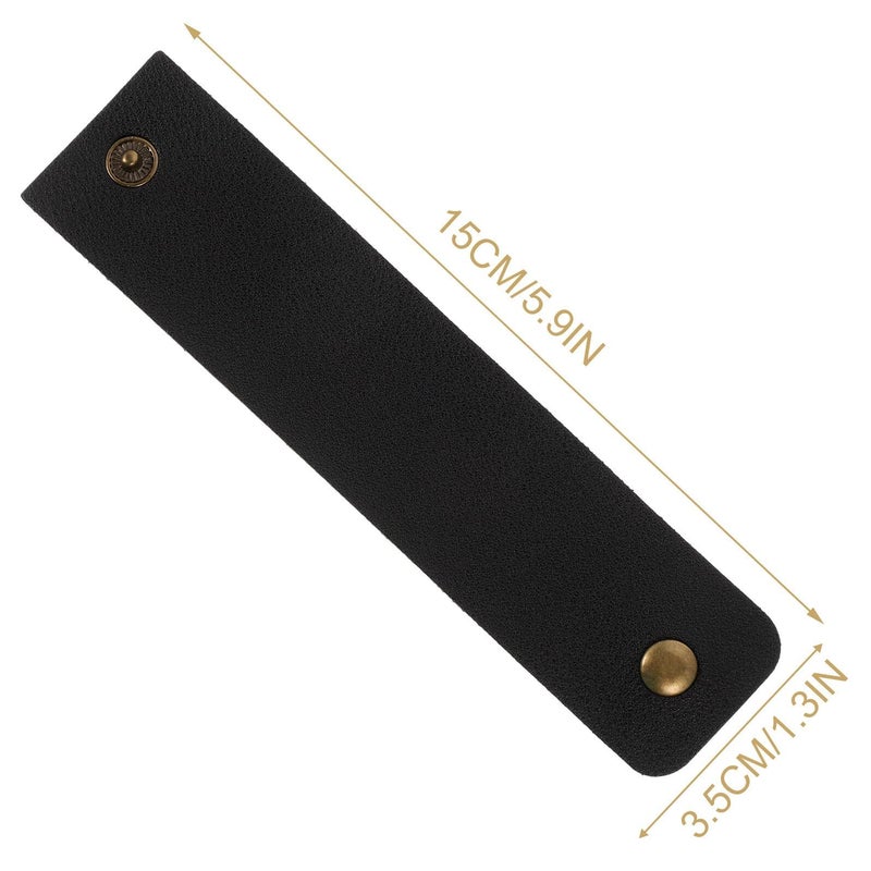 4Pcs Black Leather Napkin Rings Set Decorative Bulk Holders for Wedding Banquet Table - Image 3