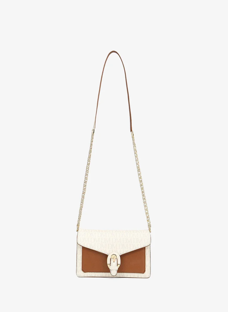 Small Monogram Plain Leather Sling - Marshmallow