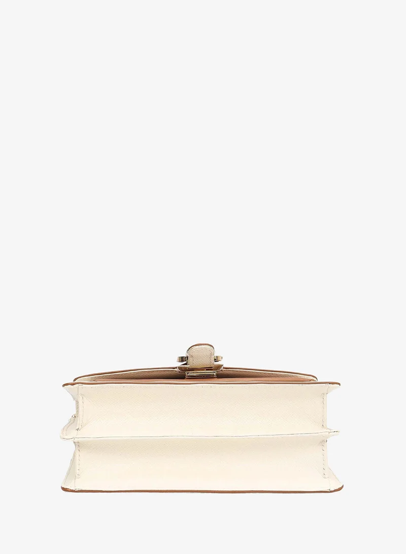 Da Milano  Small Monogram Plain Leather Sling - Marshmallow  | Best Price UAE