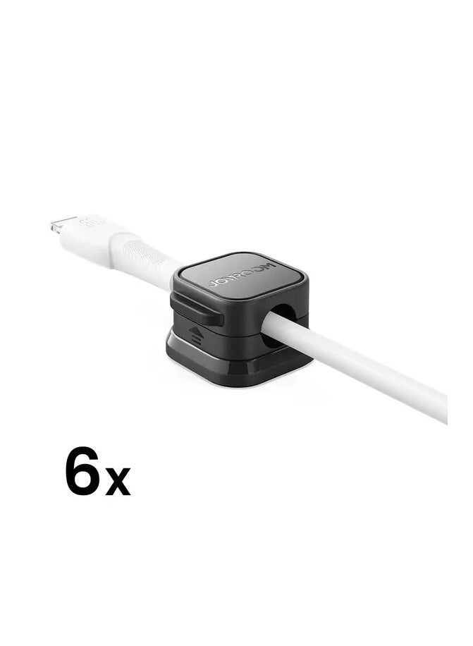 JOYROOM Joyroom cable organiser JR-ZS368 magnetic black (6 pcs.)  - Image 1