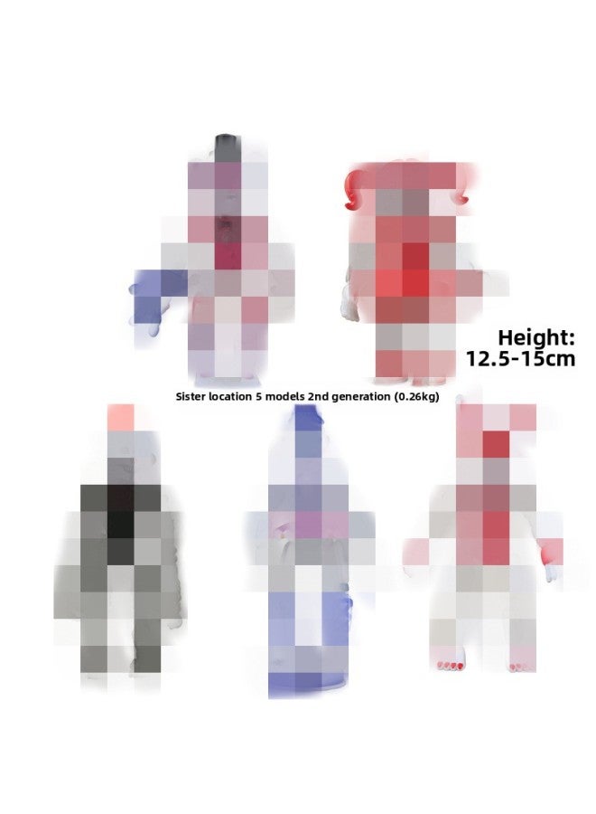 Teddy Bear Sister Location: 5 2-generation Hand-held Doll Model Ornaments Detachable Opp Bag With Light-Color:Sister Location 5 2 Generation: 0.26kg 