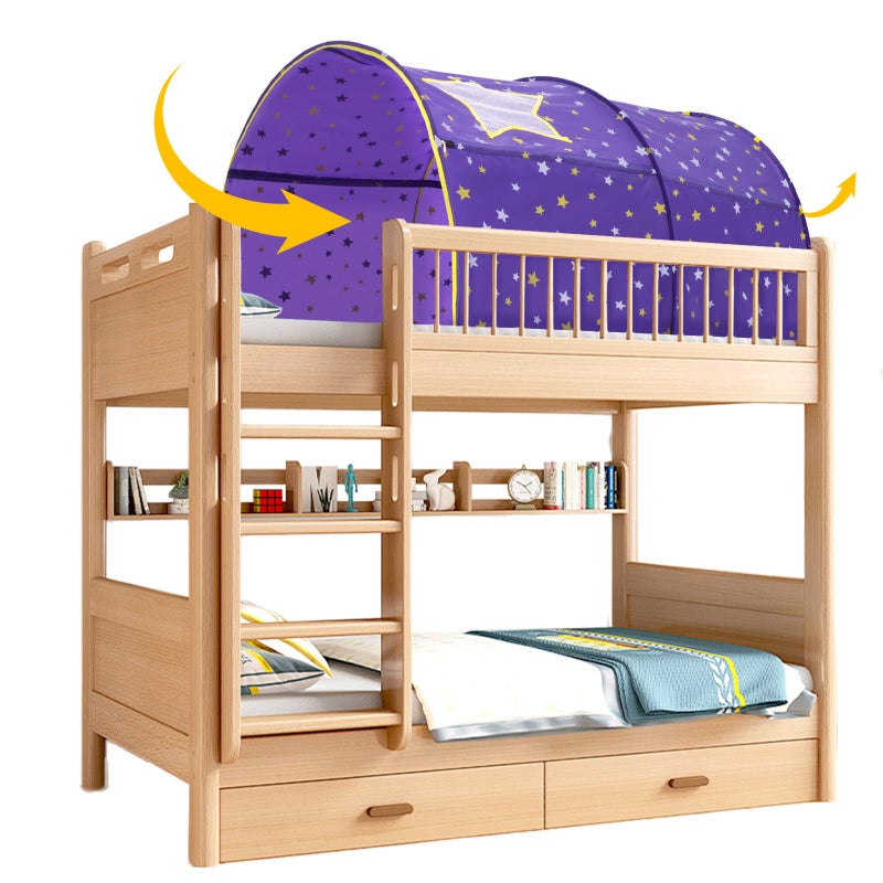 Alvantor Starlight Bed Canopy Dream Kids Play Tents Playhouse Privacy Space Twin Sleeping Indoor Stars Boys Girls Toddlers Pop Up Portable Frame Curtains Purple Patent Pending