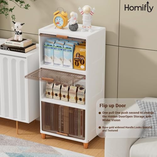 HOMIFLY 1 Tier Foldable Plastic Kitchen Cupboard/Cloth Rack for Storage/Versatile and Sturdy Wardrobe for Clothes/Storage Organizer/Closet for Bedroom/Living Room/Laundry Room/Study(Transparent) - Image 3