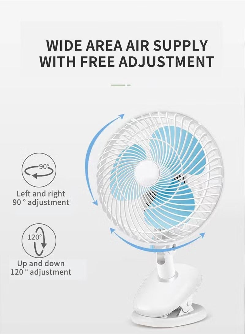 SHOPI New Portable 3-gears Rechargeable Desktop Fan Low Noise Air Cooling Handheld Clipped Circulator Table Fan For Camping Office - Image 5