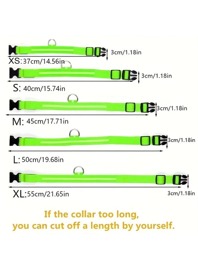 Orange LED Glowing Pet Dog Collar Flashing Night Safety Adjustable Nylon Collar - Image 3