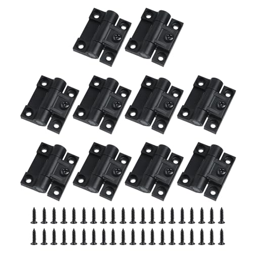 Antrader 4 Countersunk Holes Plastic Adjustable Torque Position Control E61030120 Series Hinge Black Door Hinges43mmx36mm10Pack - Image 1