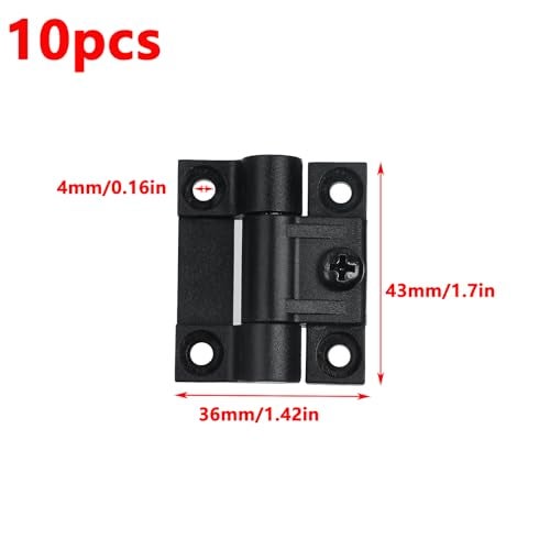 Antrader 4 Countersunk Holes Plastic Adjustable Torque Position Control E61030120 Series Hinge Black Door Hinges43mmx36mm10Pack - Image 3