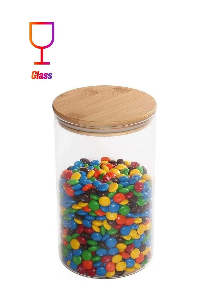 XiuWoo Glass Food Storage Jar Clear/Brown 1850ml - Image 1
