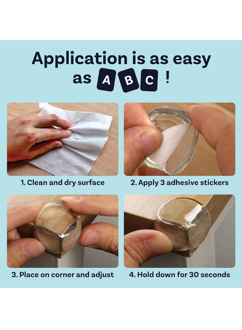 أوزيغالور حماية زوايا الطاولات وحماية حواف الأثاث للأطفال، حماية الزاوية وزوايا الأمان الحافة (حزمة من 24 قطعة) - Image 5