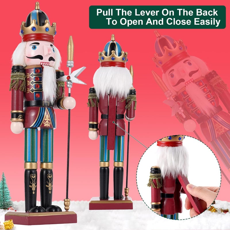 Tpudn Store Christmas Decorations Nutcracker Ornament 12 inch Wooden Traditional,Painted Nutcracker Figures Festive Collectible Christmas for Party Tabletop Thanksgiving Decor(Pikeman) - Image 4