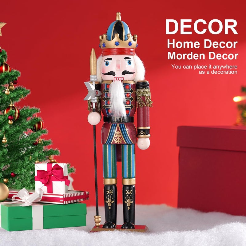 Tpudn Store Christmas Decorations Nutcracker Ornament 12 inch Wooden Traditional,Painted Nutcracker Figures Festive Collectible Christmas for Party Tabletop Thanksgiving Decor(Pikeman) - Image 5