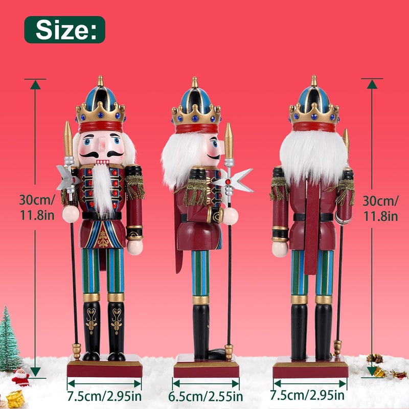 Tpudn Store Christmas Decorations Nutcracker Ornament 12 inch Wooden Traditional,Painted Nutcracker Figures Festive Collectible Christmas for Party Tabletop Thanksgiving Decor(Pikeman) - Image 2