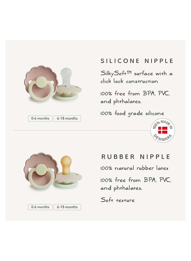 FRIGG Daisy Latex Baby Pacifier 0-6M 2-Pack Portobello/Croissant - Size 1 - Image 3