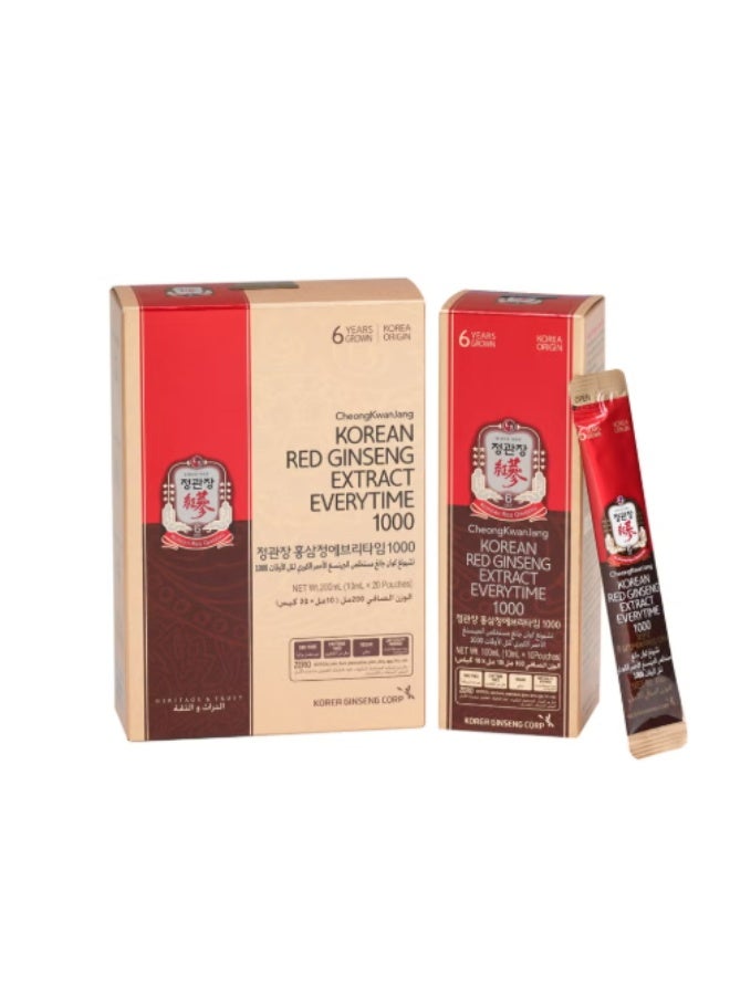 تشونغ كوان جانغ في كل مرة - مستخلص الجينسنغ الأحمر الكوري 1000 (10 مل × 20 عبوة) - Image 1