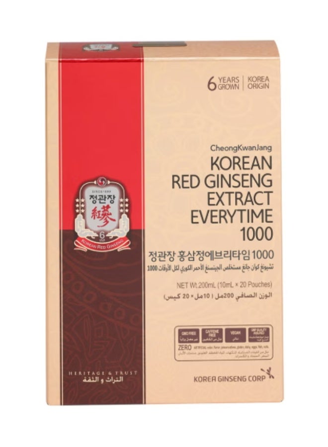 تشونغ كوان جانغ في كل مرة - مستخلص الجينسنغ الأحمر الكوري 1000 (10 مل × 20 عبوة) - Image 3