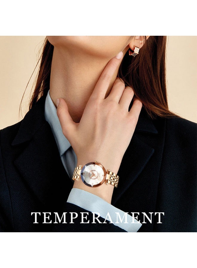 سينو SENO ساعة نسائية أنيقة بسطح كريستال موضة للسيدات، ساعة يد للزينة اليومية والمناسبات الرسمية - Image 2