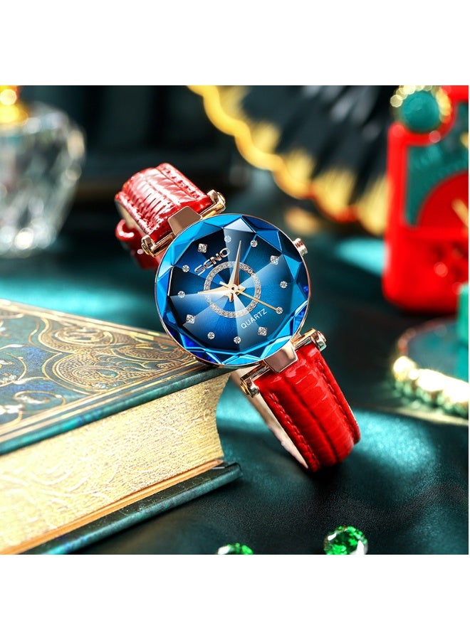 سينو SENO ساعة نسائية أنيقة بسطح كريستال موضة للسيدات، ساعة يد للزينة اليومية والمناسبات الرسمية - Image 5