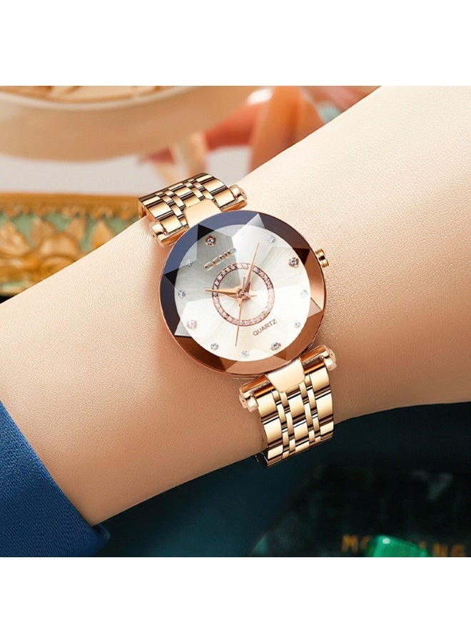 SENO Fashion Ladies Watch with Crystal Surface Elegant Women's Wristwatch Casual Dress Watch for Daily Decoration - Image 3