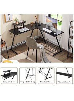 ZUIHAO Home Office Computer Desk L Shaped Corner Table 130cm  - Image 3
