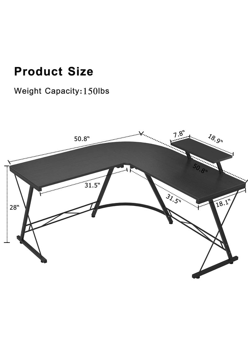 ZUIHAO - Home Office Computer Desk L Shaped Corner Table 130cm - Image 1