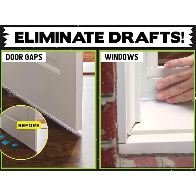 ALIEN TAPE Alien Draft Seal Insulation Tape 16 Feet Transparent Silicone Weather Stripping Door Seal Strip and Under Door Draft Stopper for Window Seal and Door Bottom Seal As Seen On TV - Image 3