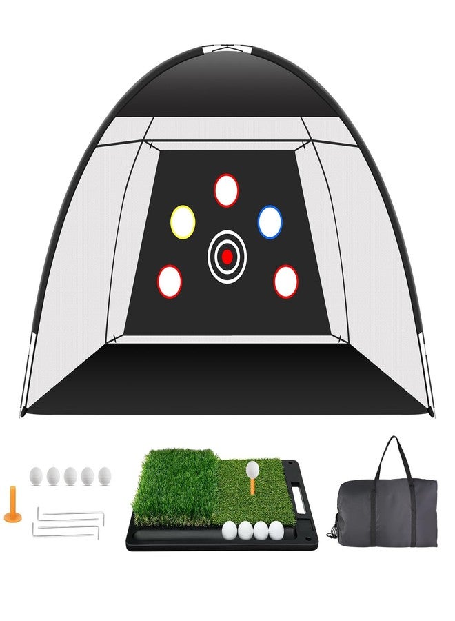 JTXCDFHMJ Golf Net: 10x7ft Golf Hitting Practice Net for Use，with Heavy-Duty Base Dual-Turf Mat，Suitable for Various Indoor and Outdoor Scenarios，Scenes Such As Garages, Backyards, Sandy Areas, Lawns, Etc - Image 1