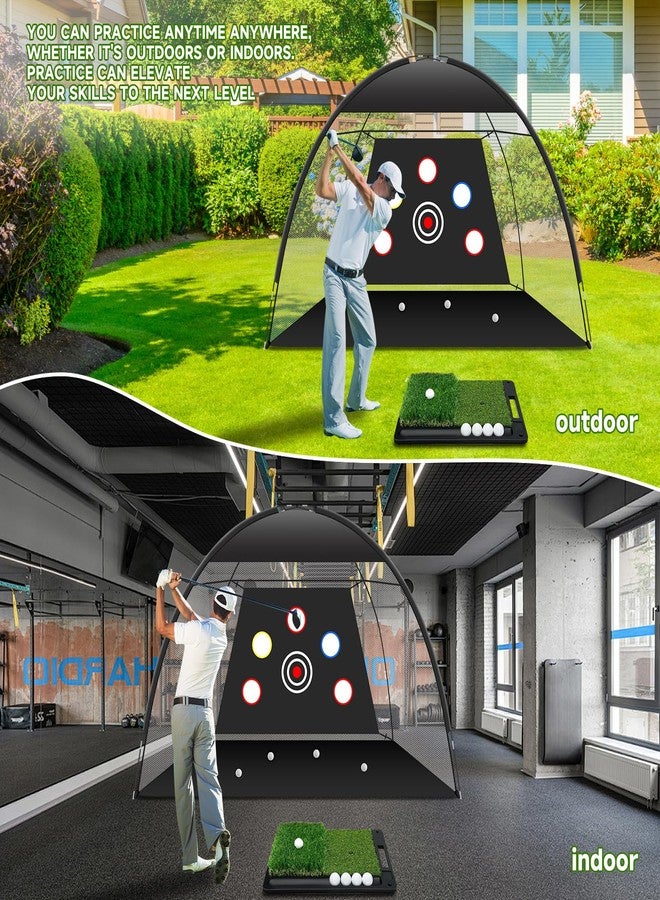 JTXCDFHMJ Golf Net: 10x7ft Golf Hitting Practice Net for Use，with Heavy-Duty Base Dual-Turf Mat，Suitable for Various Indoor and Outdoor Scenarios，Scenes Such As Garages, Backyards, Sandy Areas, Lawns, Etc - Image 5