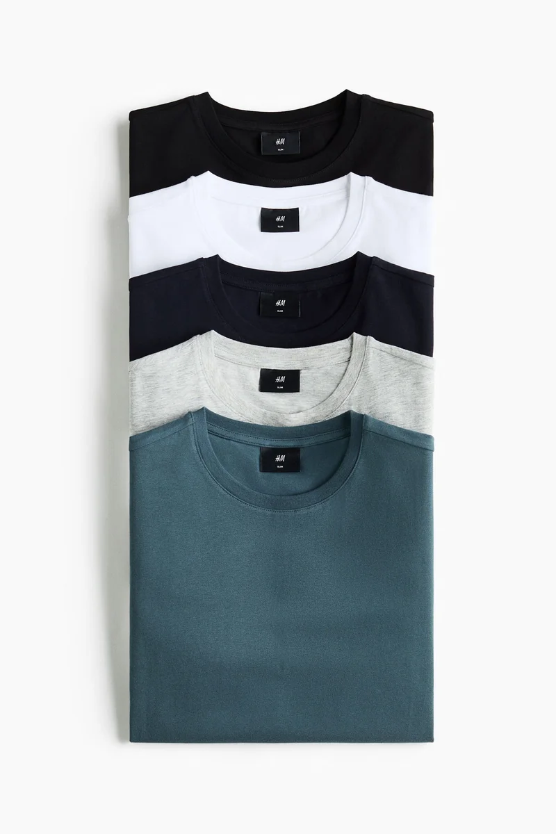 H&m 5-pack T-shirts Slim fit