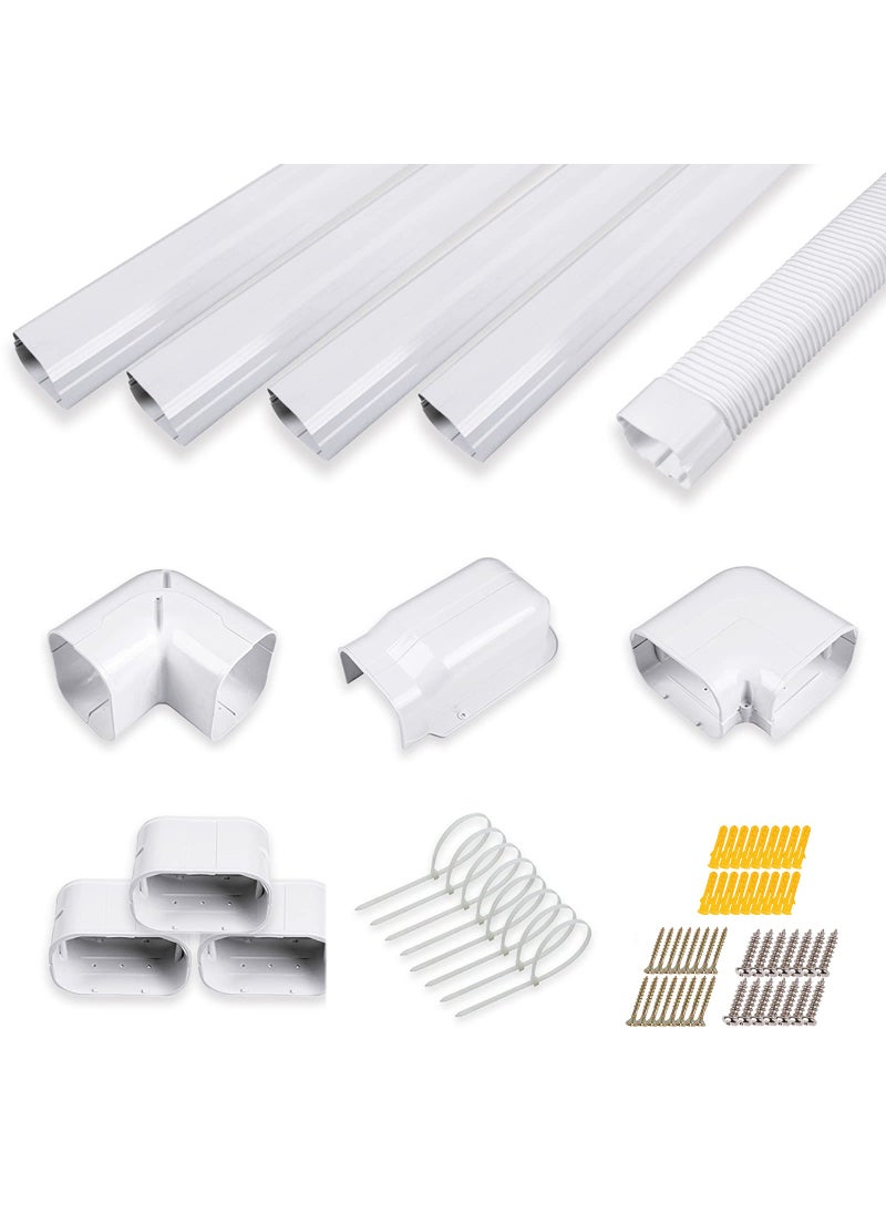 LyPrem LyPrem 165Ft Mini Split Line Set Cover 4 PVC Line Cover Kit for Mini Split and Central Air Conditioner  Heat Pump 