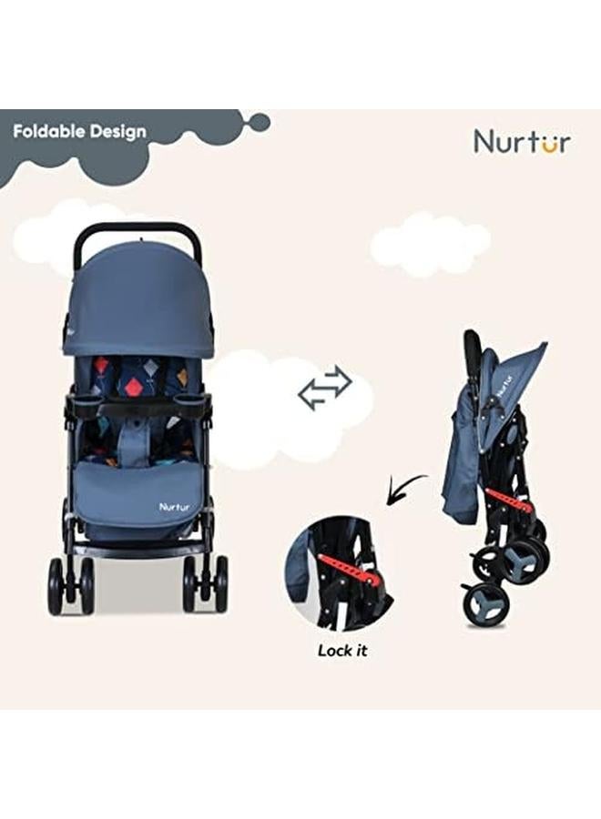 نورتر عربة أطفال رايدر خفيفة الوزن وخفيفة الوزن ومزودة بسلة تخزين وصينية طعام قابلة للفصل ومقعد مستلق ومسند للساق من 0 إلى 36 شهرًا منتج رسمي - Image 4