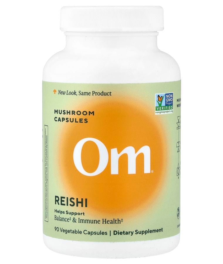 Om Mushrooms Reishi Mushroom Capsules 90 Vegetable Capsules (666 mg per Capsule )