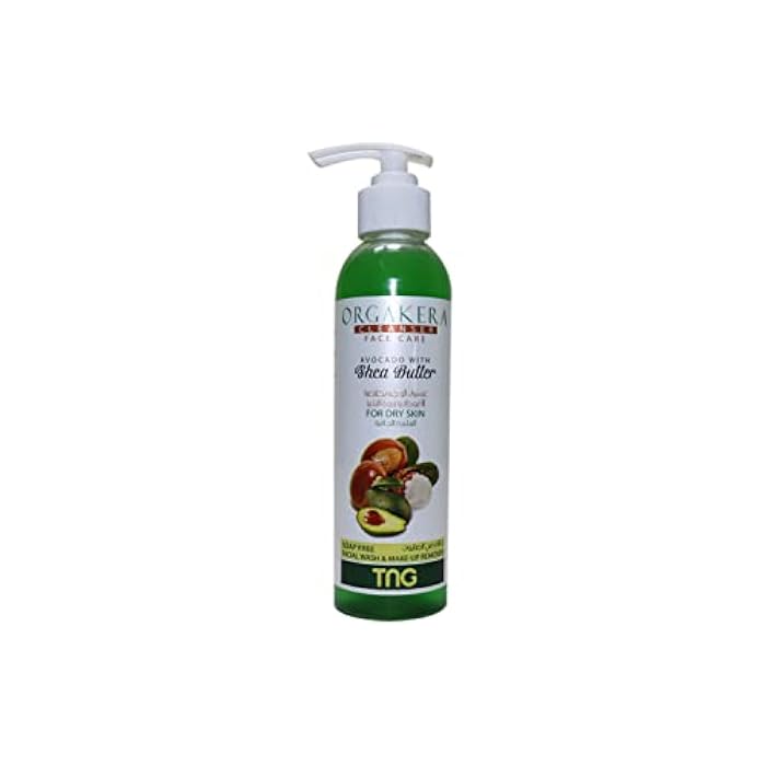 Orgakera Cleanser Face Care Avocado With Shea Butter For Dry Skin-Soap Free Facial Wash & Make-Up Remover-250ML - Image 1