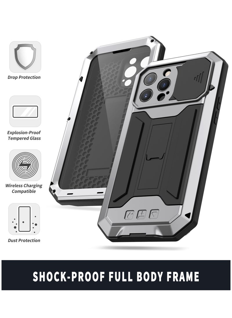 Waterproof case for iphone 15 pro Max with built-in lens and screen protector [IP68 Underwater] Full body heavy duty shockproof case with phone ring holder
