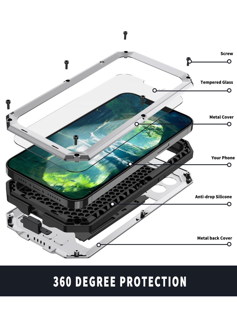 Waterproof case for iphone 15 pro Max with built-in lens and screen protector [IP68 Underwater] Full body heavy duty shockproof case with phone ring holder