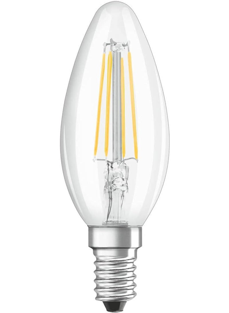 OSRAM Dimmable E14 Candle light Clear LED Retrofit Classic B 4W Warm White 2700K  - Pack of 5 - Image 2