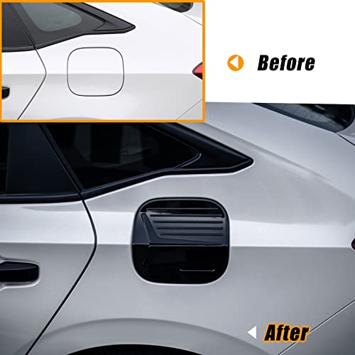Thenice for 11th Gen Civic Gas Cap Sticker Fuel Filler Tank Door Cover for Honda Civic 2022 2023 2024 2025 -Glossy Black - Image 2