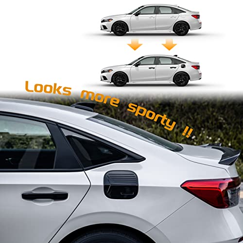 Thenice for 11th Gen Civic Gas Cap Sticker Fuel Filler Tank Door Cover for Honda Civic 2022 2023 2024 2025 -Glossy Black - Image 3