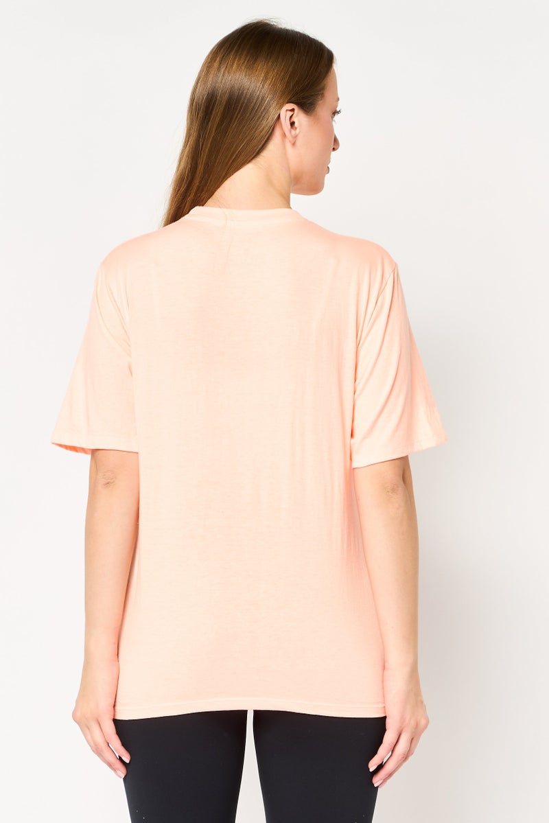 Reebok Women Sportswear Fit Short Sleeve Outdoor T-Shirt, Peach - Image 3