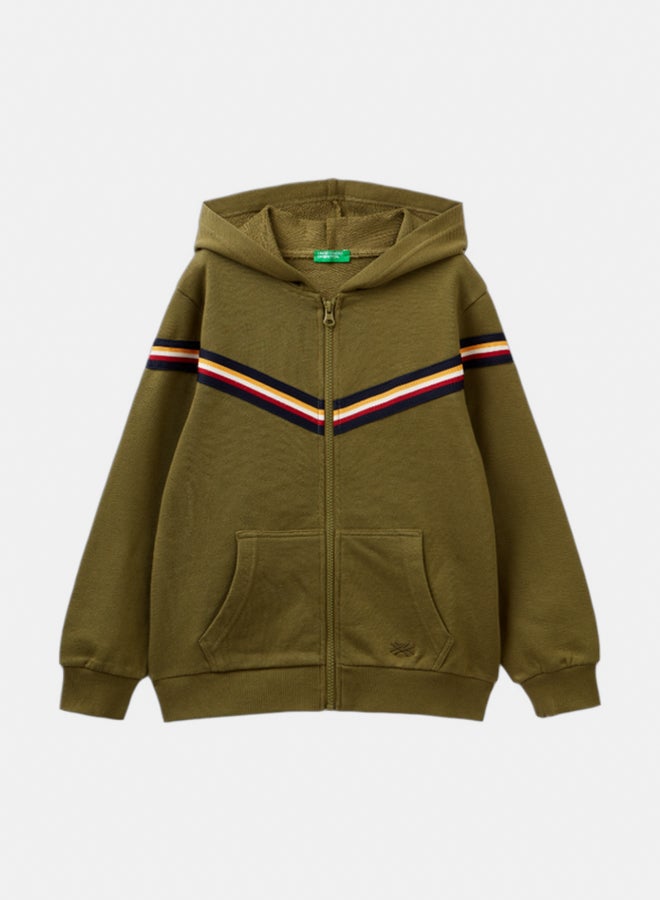 بينيتون سويتر أولاد بتفاصيل مخططة - Image 1