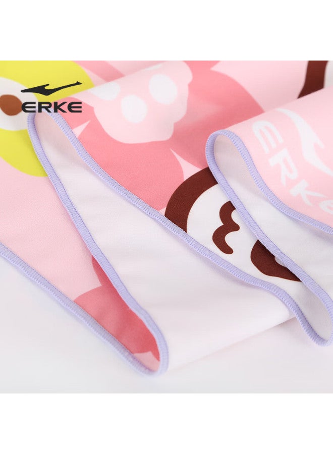 Erke Children'S Bath Towel Super Absorbent Quick-Drying Bath Towel Swimming Special Bathrobe Portable Beach Towel Colorful Pink - Image 4