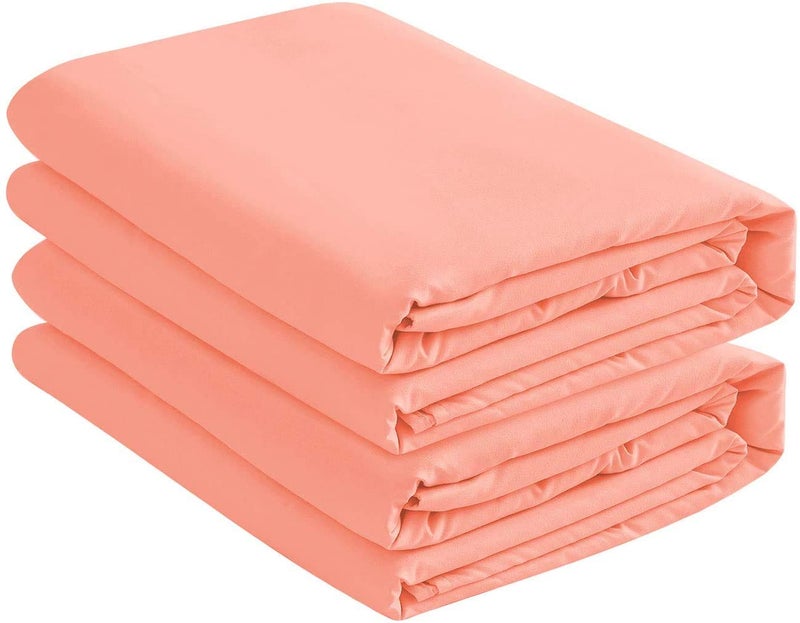 DESTINY CRESCENT BED Knit Jersey 100% Cotton 2 Twin XL Fitted Bed Sheets (2-Pack) Soft and Comfy - Twin Extra Long  15"" Deep Pocket  39"" x 80"" Great for Dorm Room  Hospital and Split King Dual Adjustable Beds (Coral Rose) - Image 1