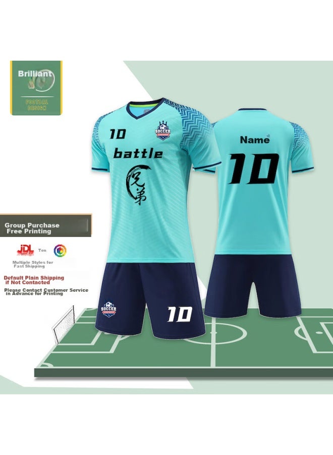 Lieyao Soccer Jersey For Men And Women, Compeion And Training, Quick-drying Breathable Short Sleeve, Customizable Number, Ly6321 Mint Green, XL - Image 2