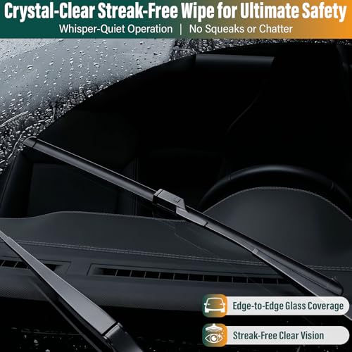 KVQ Windshield Wiper Blades Replacement for Mercedes-Benz GLE Class 2016-2017 W166 ML Class 2012-2015,Original Equipment Replacement Front Rear Wiper Blade Set - 26" 23" 12" (Set of 3) - Image 5
