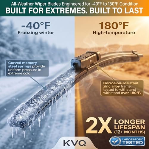 KVQ Windshield Wiper Blades Replacement for Mercedes-Benz GLE Class 2016-2017 W166 ML Class 2012-2015,Original Equipment Replacement Front Rear Wiper Blade Set - 26" 23" 12" (Set of 3) - Image 4