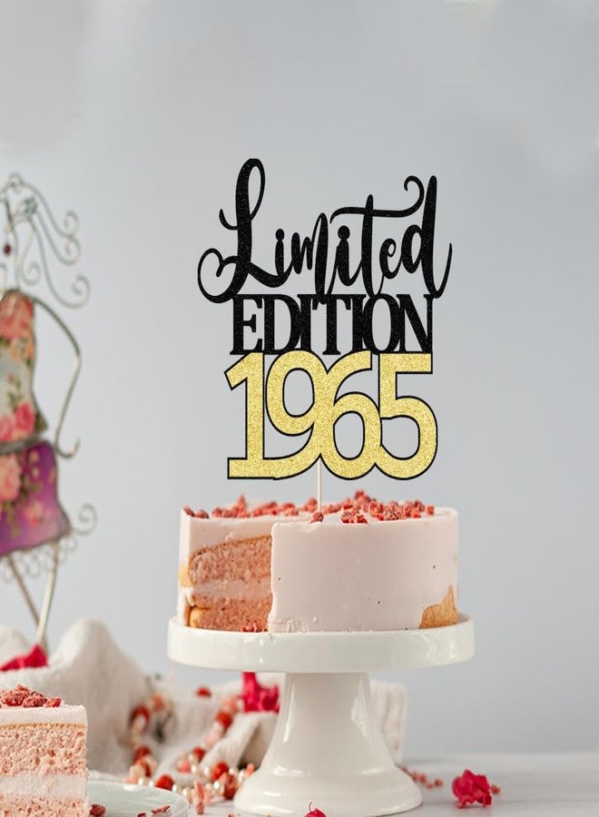 Auteby Limited Edition 1965 Cake Topper Black Gold Men and Women 60 & Fabulous Cake Decoration Happy 60th Birthday Cake Topper decoration (1965) - Image 4