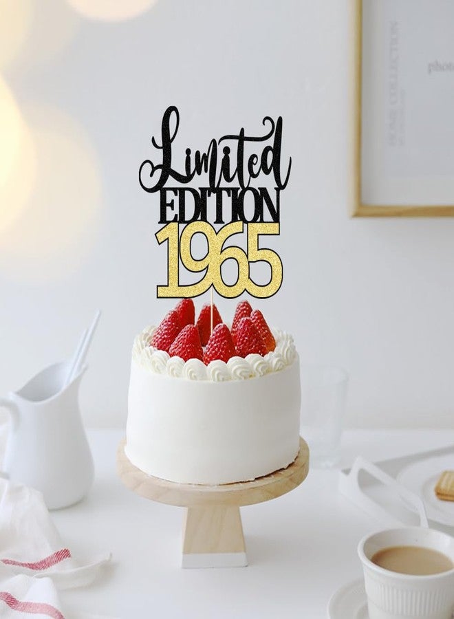 Auteby Limited Edition 1965 Cake Topper Black Gold Men and Women 60 & Fabulous Cake Decoration Happy 60th Birthday Cake Topper decoration (1965) - Image 5