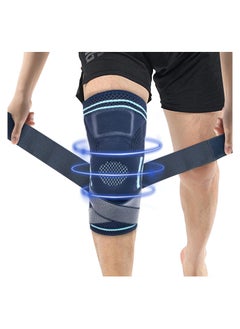 Knee Brace Knee Compression Sleeve Support With Patella Gel Pad And Side Spring Stabilizers Adjustable Strap Support For Men Women For Pain Relief