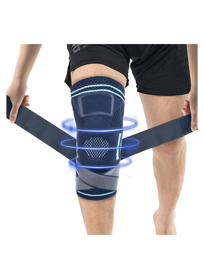 RATSAW - Knee Brace Knee Compression Sleeve Support With Patella Gel Pad And Side Spring Stabilizers Adjustable Strap Support For Men Women For Pain Relief - Image 1