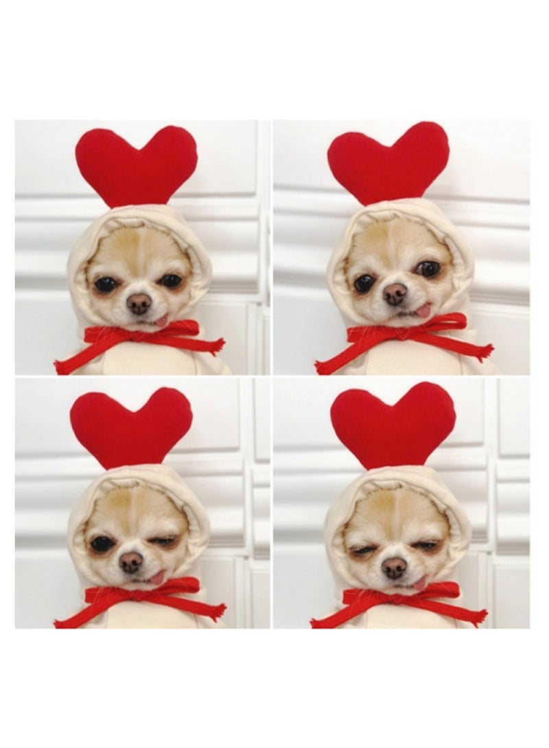 KASTWAVE Dog Hoodie Basic Sweater Coat Cute - Heart Shape Warm Jacket Pet Cold Weather Clothes Outfit Outerwear for Cats Puppy Small Medium Dogs - Image 4