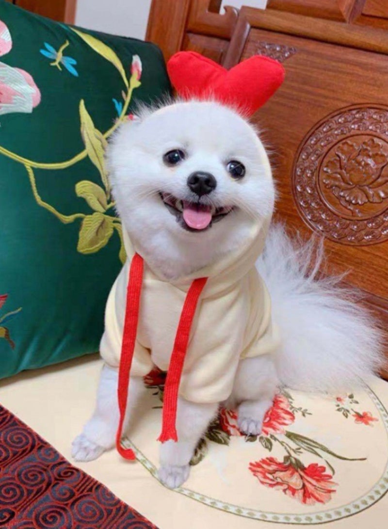 KASTWAVE Dog Hoodie Basic Sweater Coat Cute - Heart Shape Warm Jacket Pet Cold Weather Clothes Outfit Outerwear for Cats Puppy Small Medium Dogs - Image 3